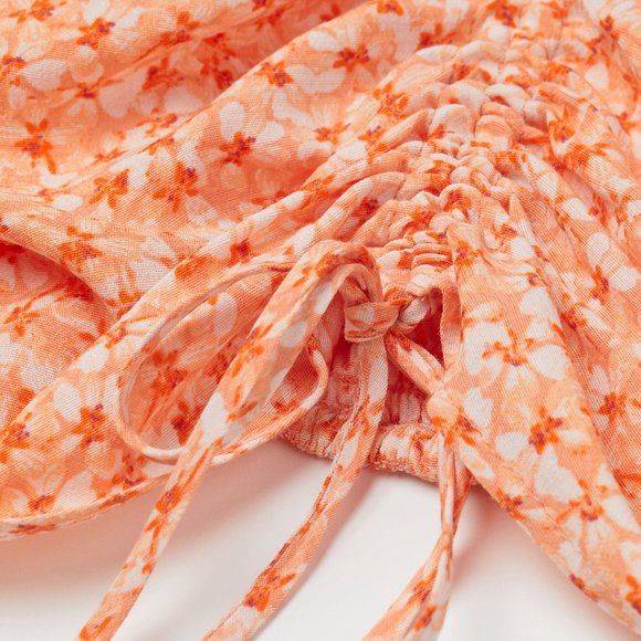 NWOT H&M XS Floral Draped Blouse - Picture 2 of 3